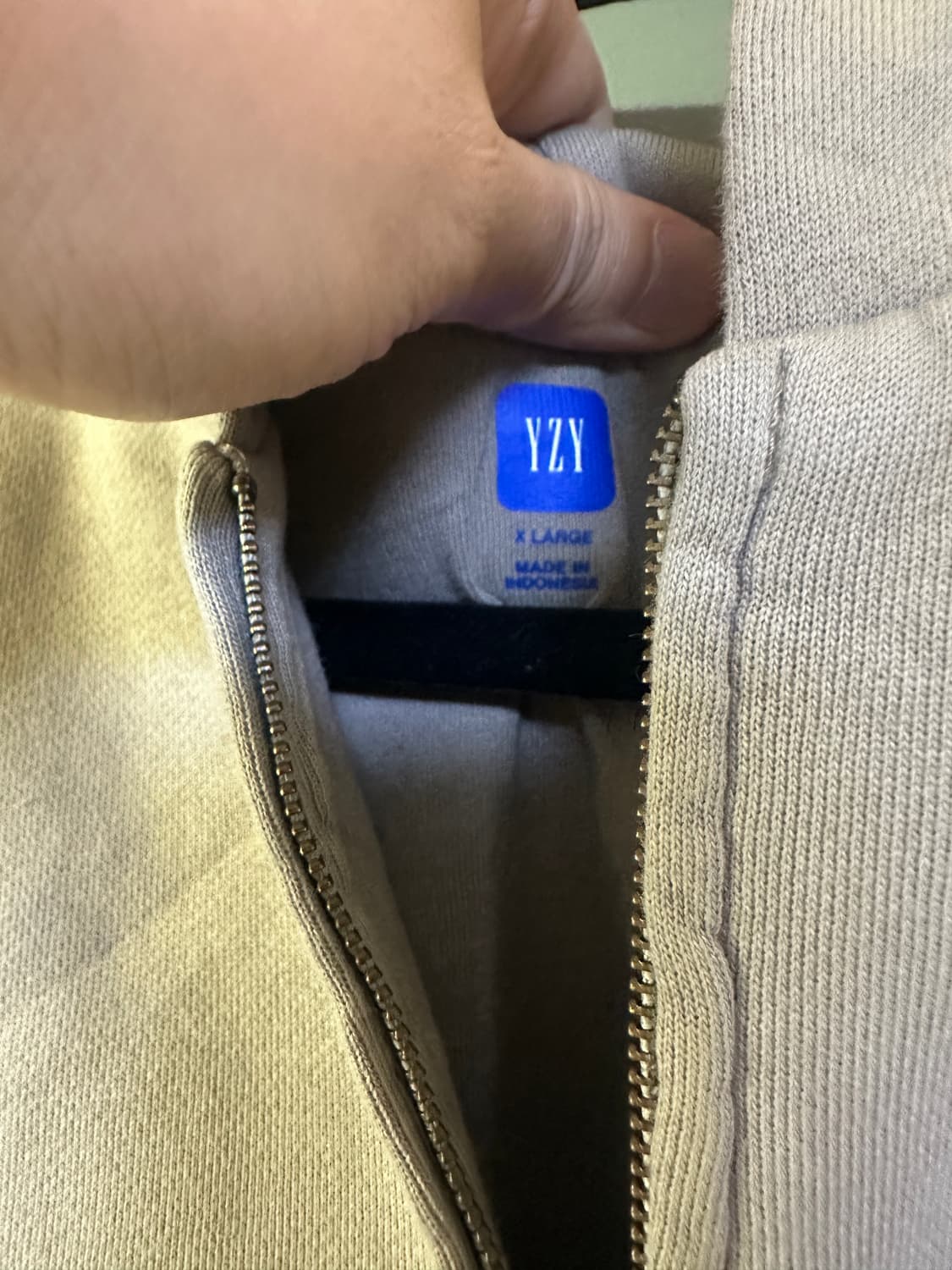 [XL] 이지 갭 더블 레이어 후드 집업 그레이 (타우페) 상품이미지2