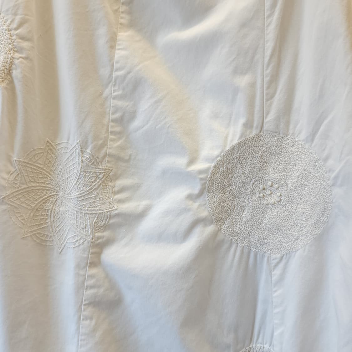 90s 빈티지 스커트 유럽  화이트 스커트 자수 스커트 상품이미지5