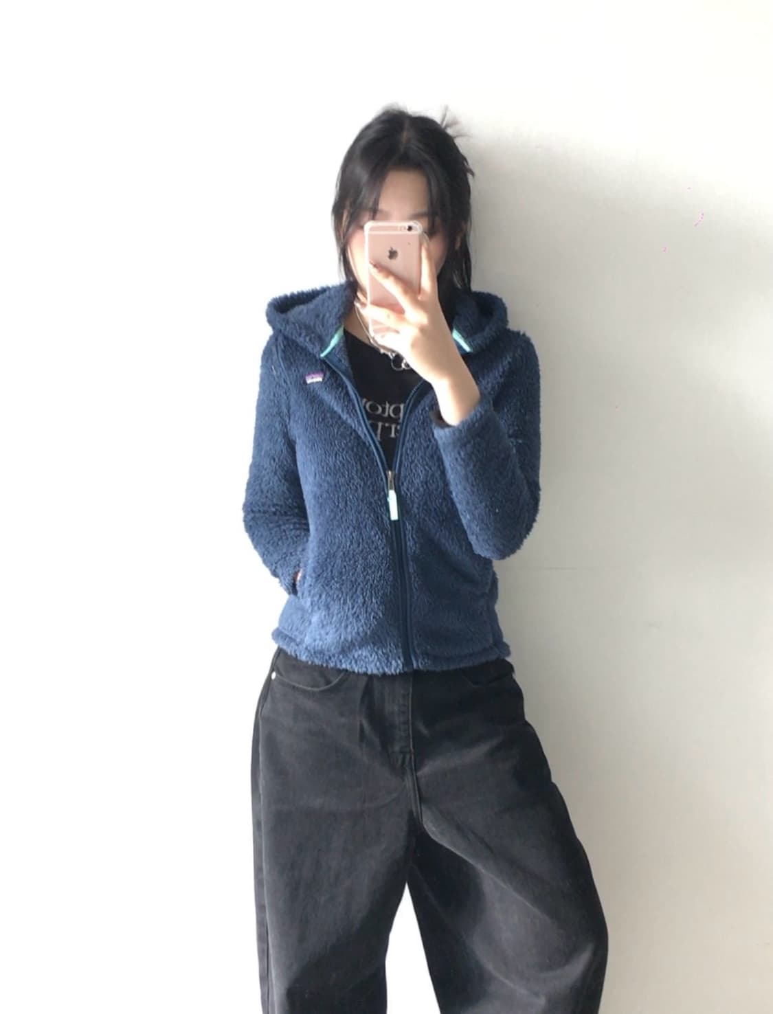 파타고니아 로고 쉐르파 후드집업 상품이미지1