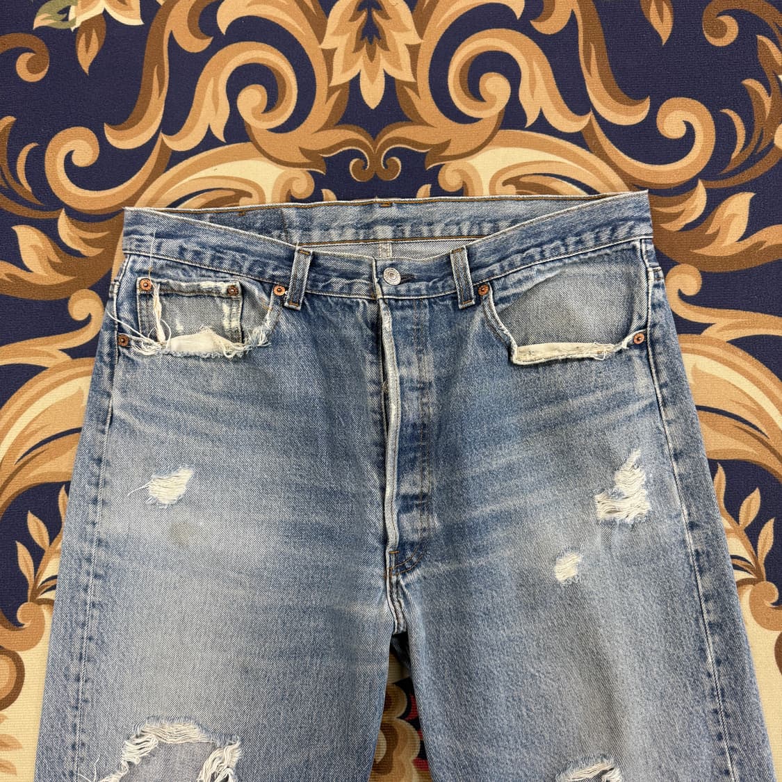(34)90s리바이스Levis501데미지 데님팬츠(made in usa) 상품이미지2