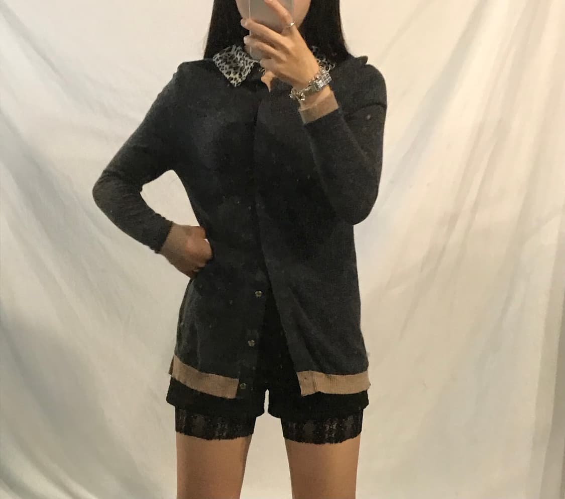 Leopard collar cardigan 상품이미지4