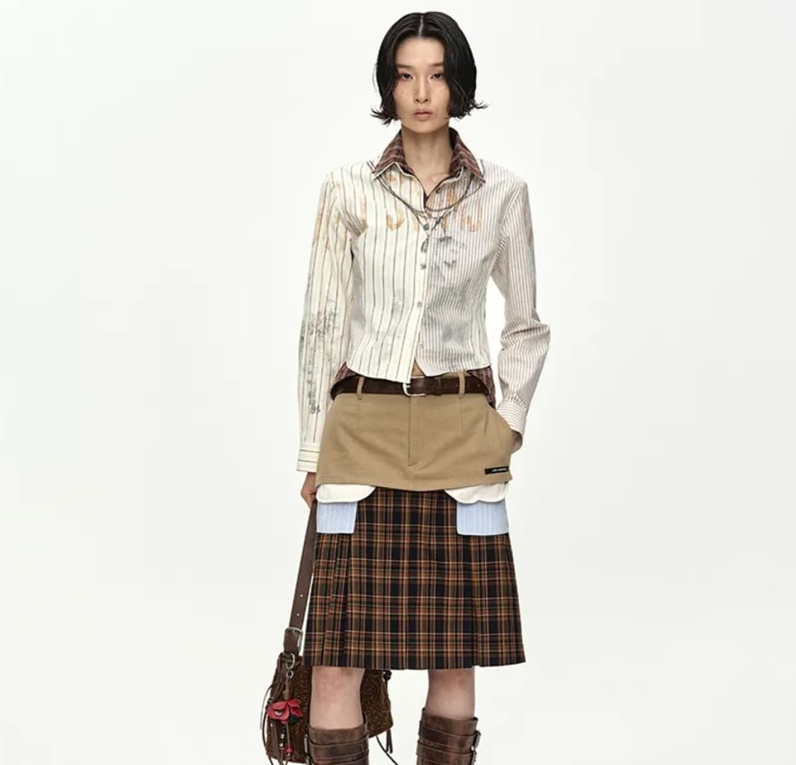 앤더슨벨 스커트 double layered pleats skirt 상품이미지2