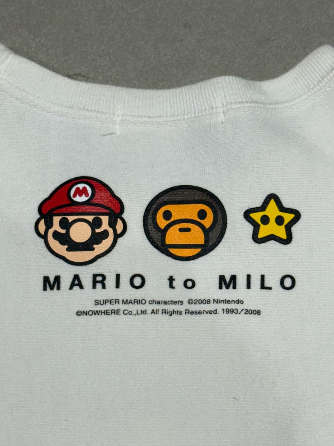 2008 니고 베이프x마리오 베이비 마일로 모노그램 맨투맨 스웨터 상품이미지3