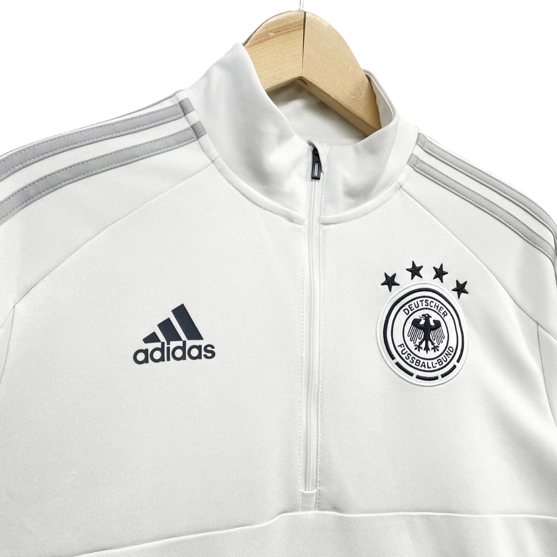 아디다스 독일 화이트 실버 하프 집업 트랙탑 져지 상품이미지2