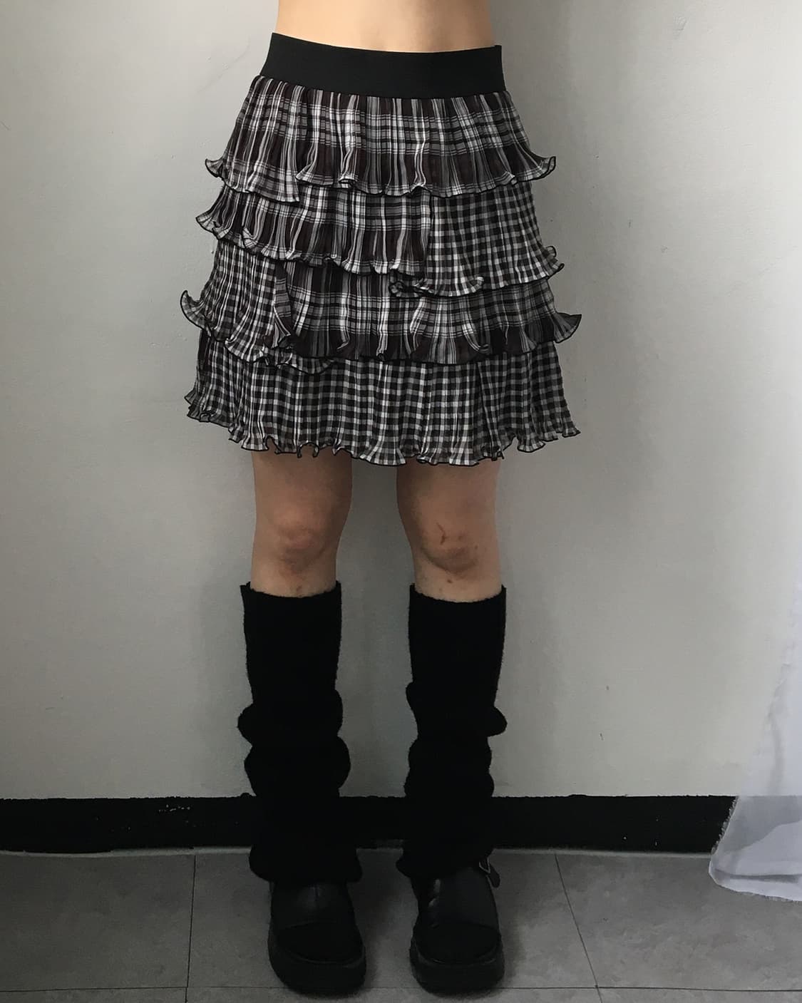 Check pattern layer skirt 상품이미지3