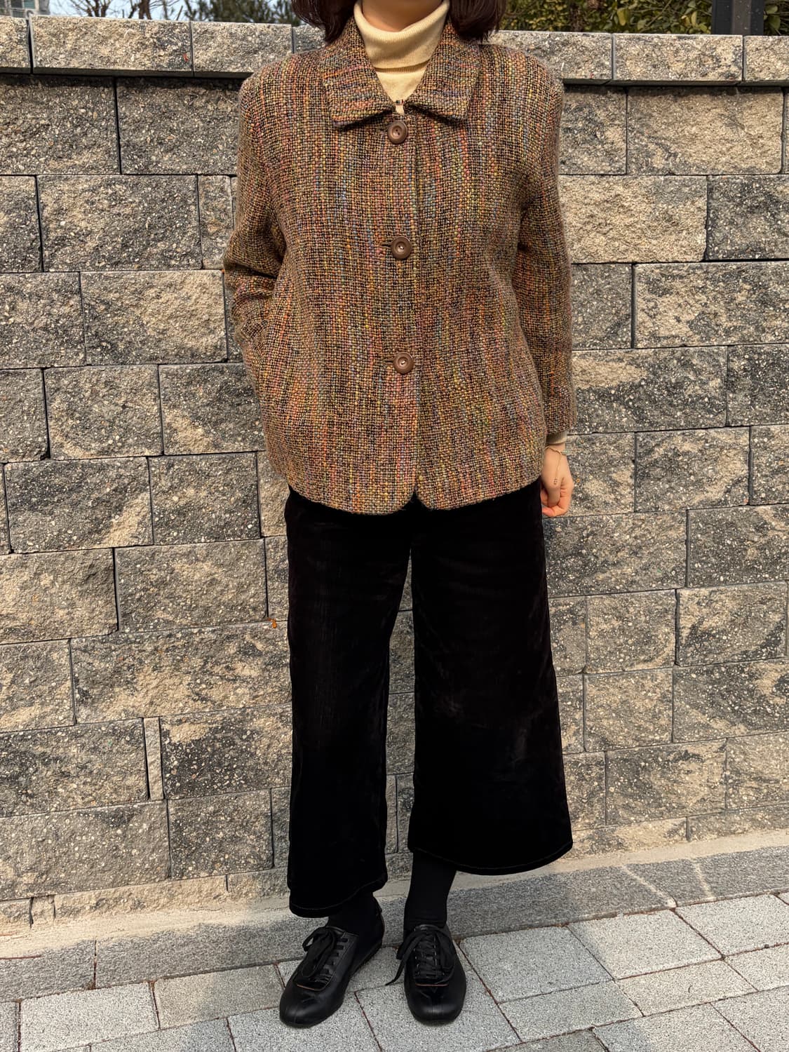 [울70%] 컬러믹스 빈티지 울 자켓 상품이미지2