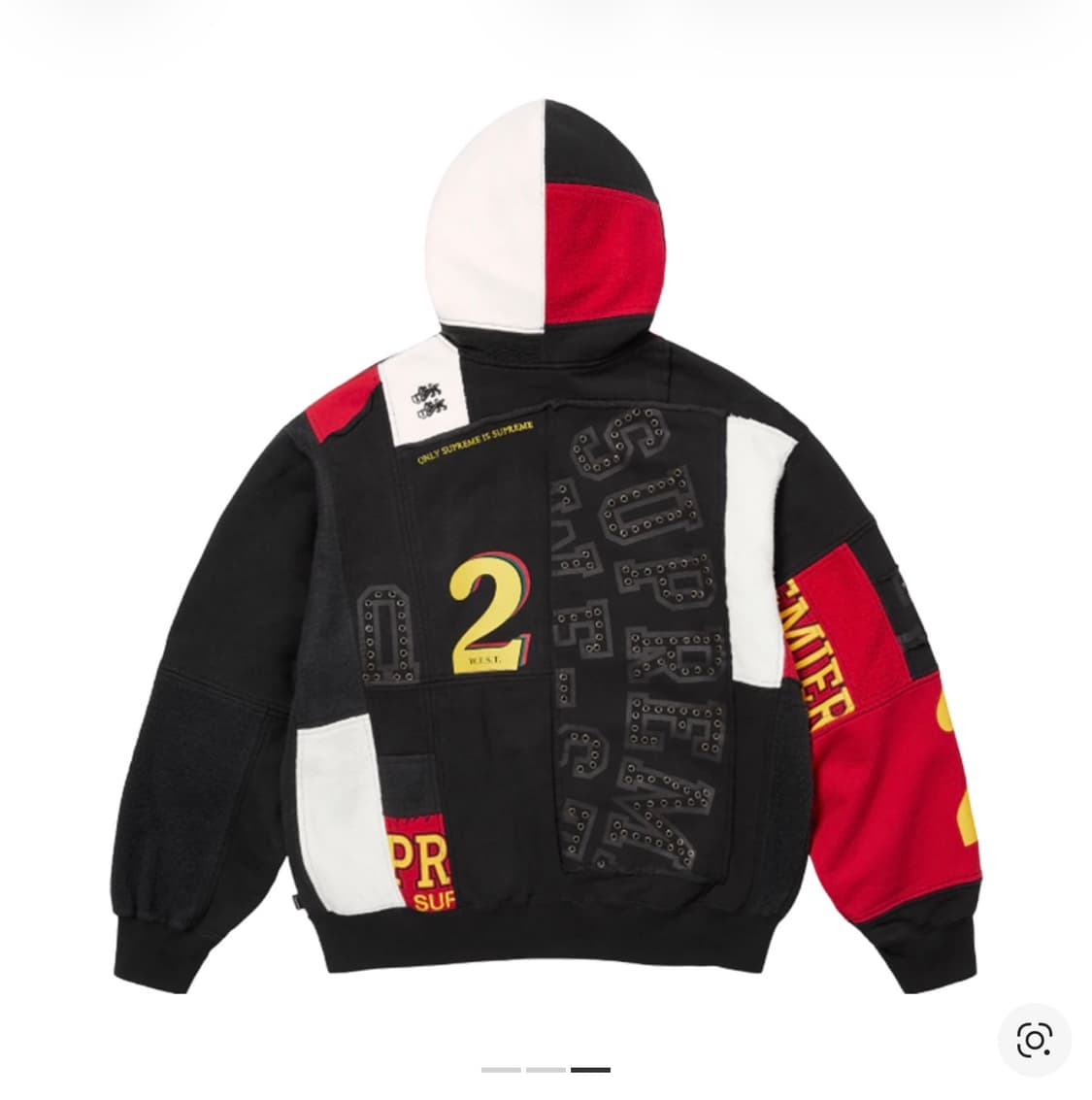슈프림 패치워크 집업 후드 스웨트셔츠 블랙 - 25SS 상품이미지3