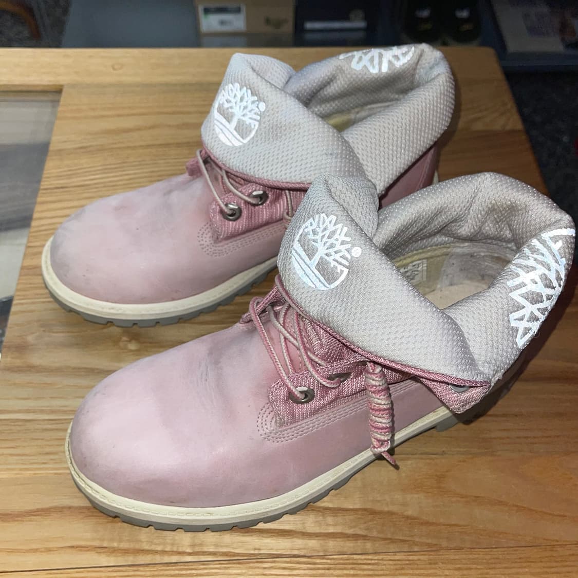 팀버랜드 핑크 리플렉티브 롤탑 부츠 상품이미지4