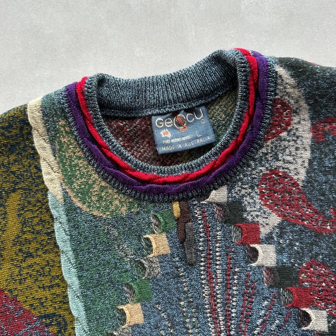 [L]GECCU 3D 그래픽 메리노 울 니트 스웨터 상품이미지8