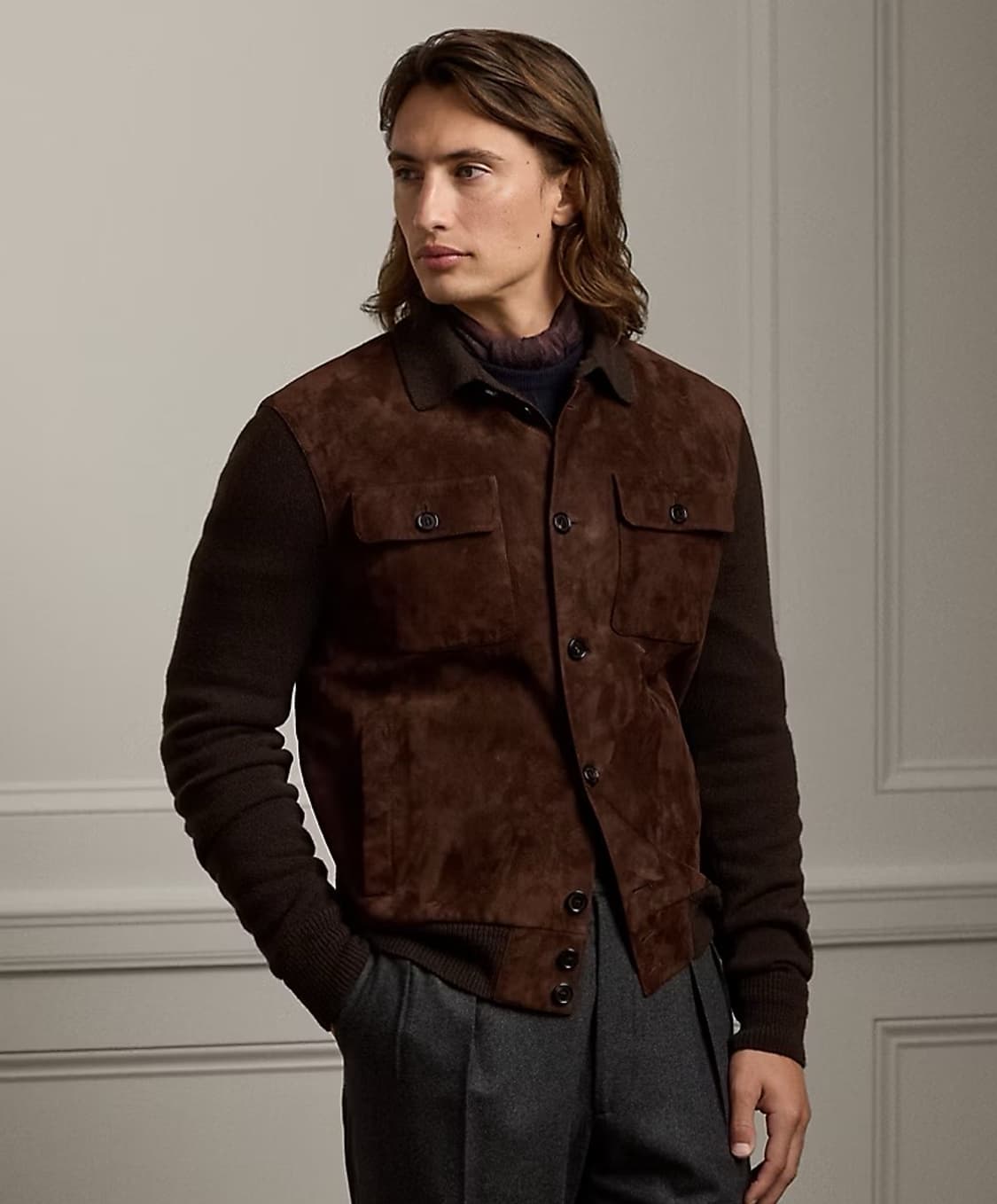 랄프로렌 퍼플라벨 24 F/w 스웨이드 캐시미어 자켓 상품이미지4