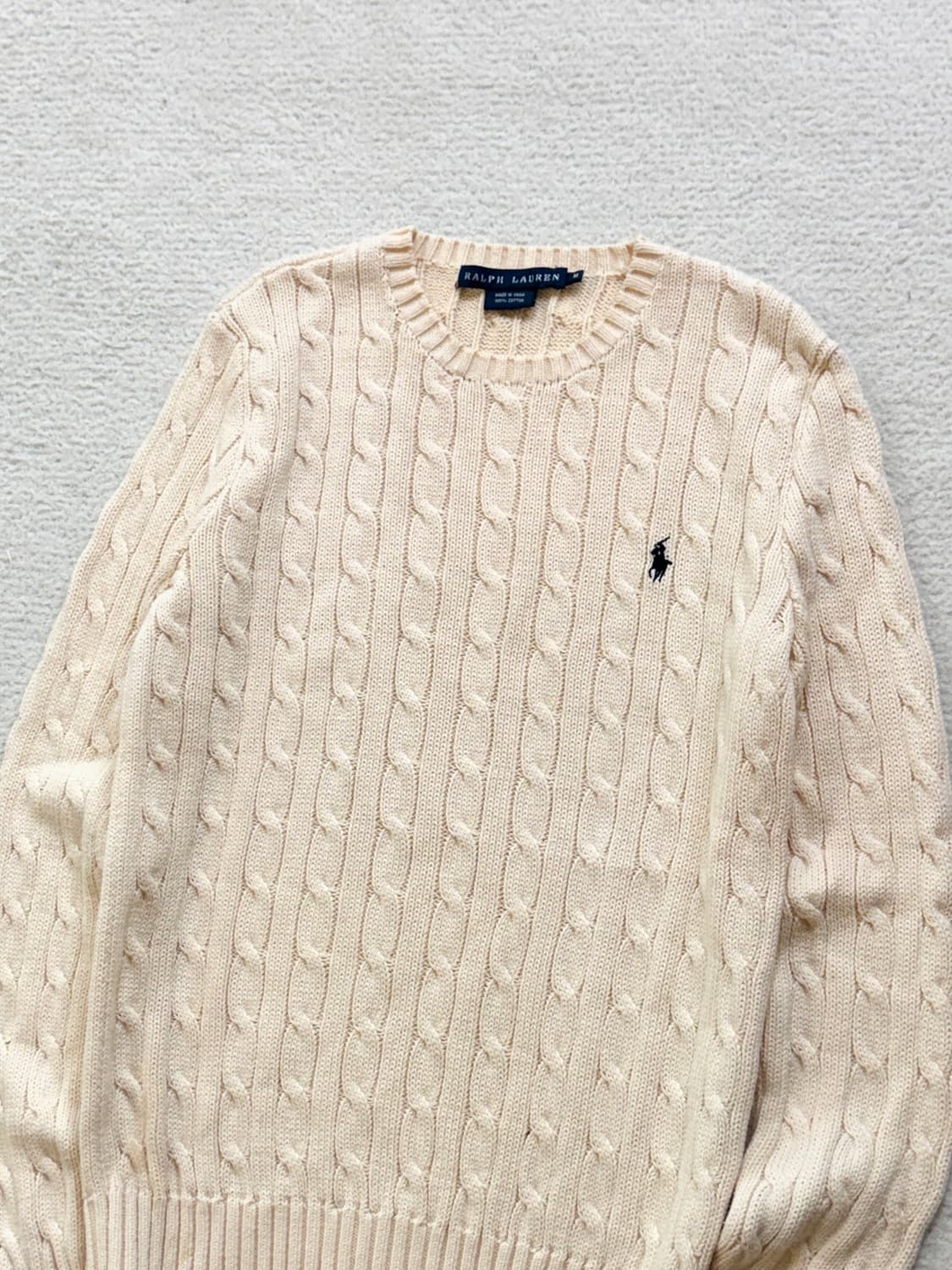 폴로 아이보리 케이블 니트 상품이미지1
