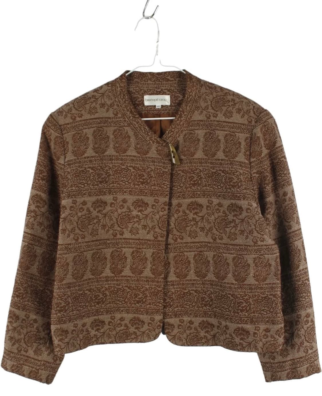 BISTROT CINQ 페이즐리 패턴 소뿔 단추 원버튼 자켓 상품이미지1