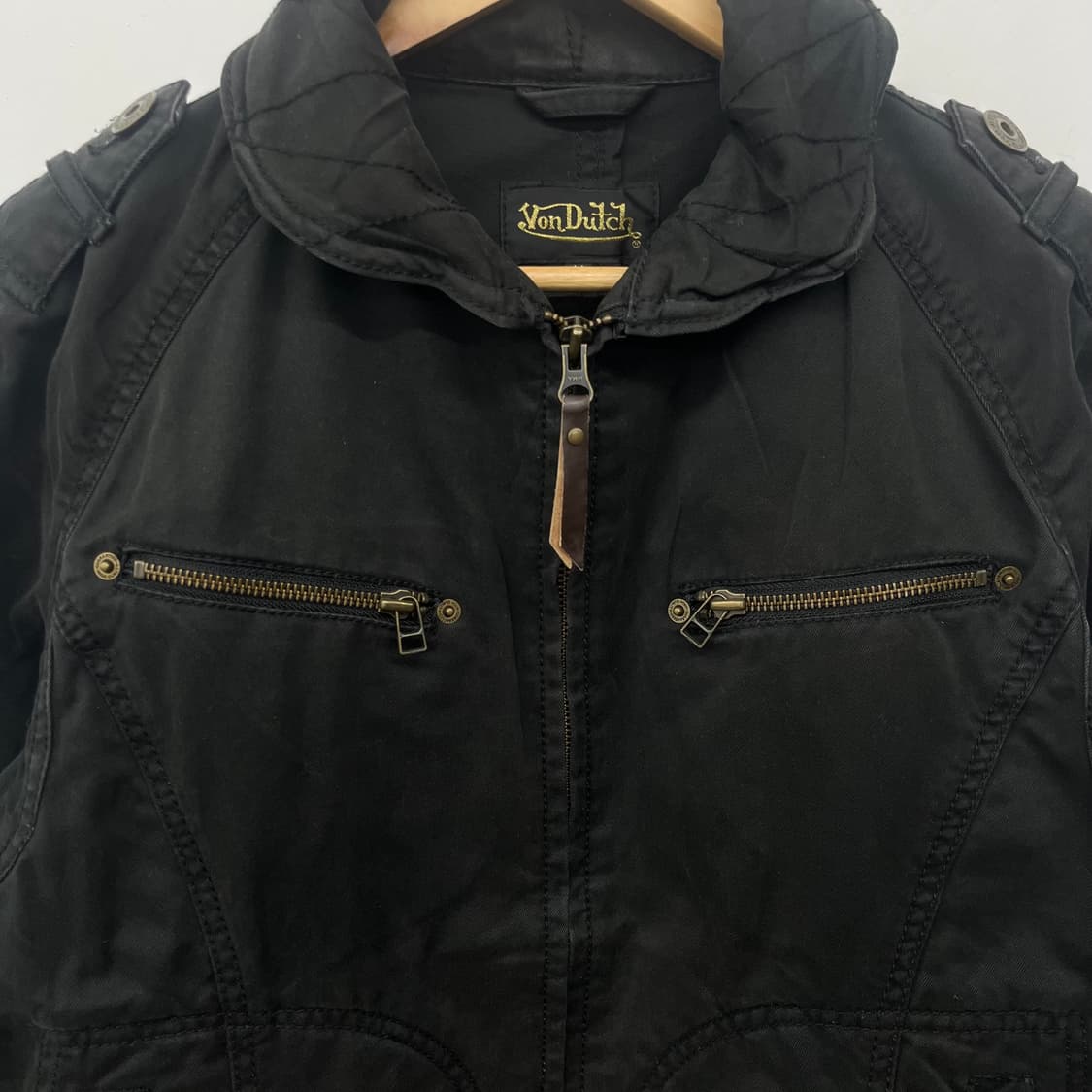 본더치 블랙 면 자켓 여M 상품이미지3