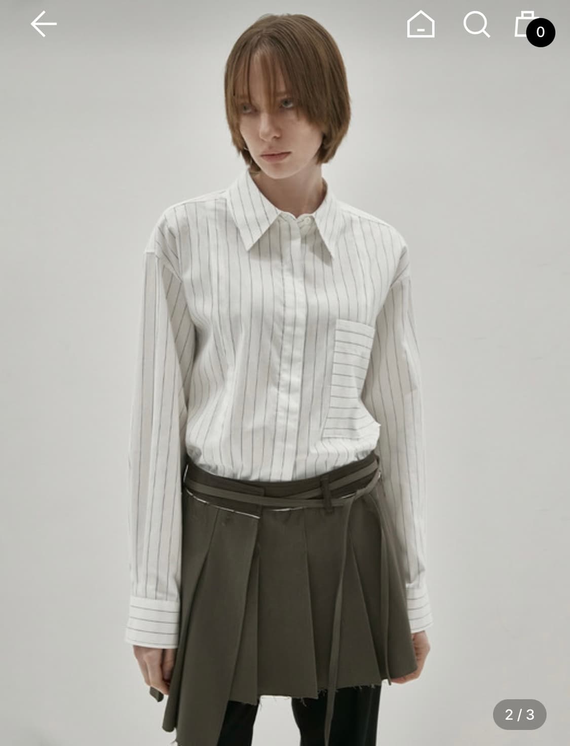 인사일런스 우먼 컷오프 플리츠 스커트 브라운  상품이미지2