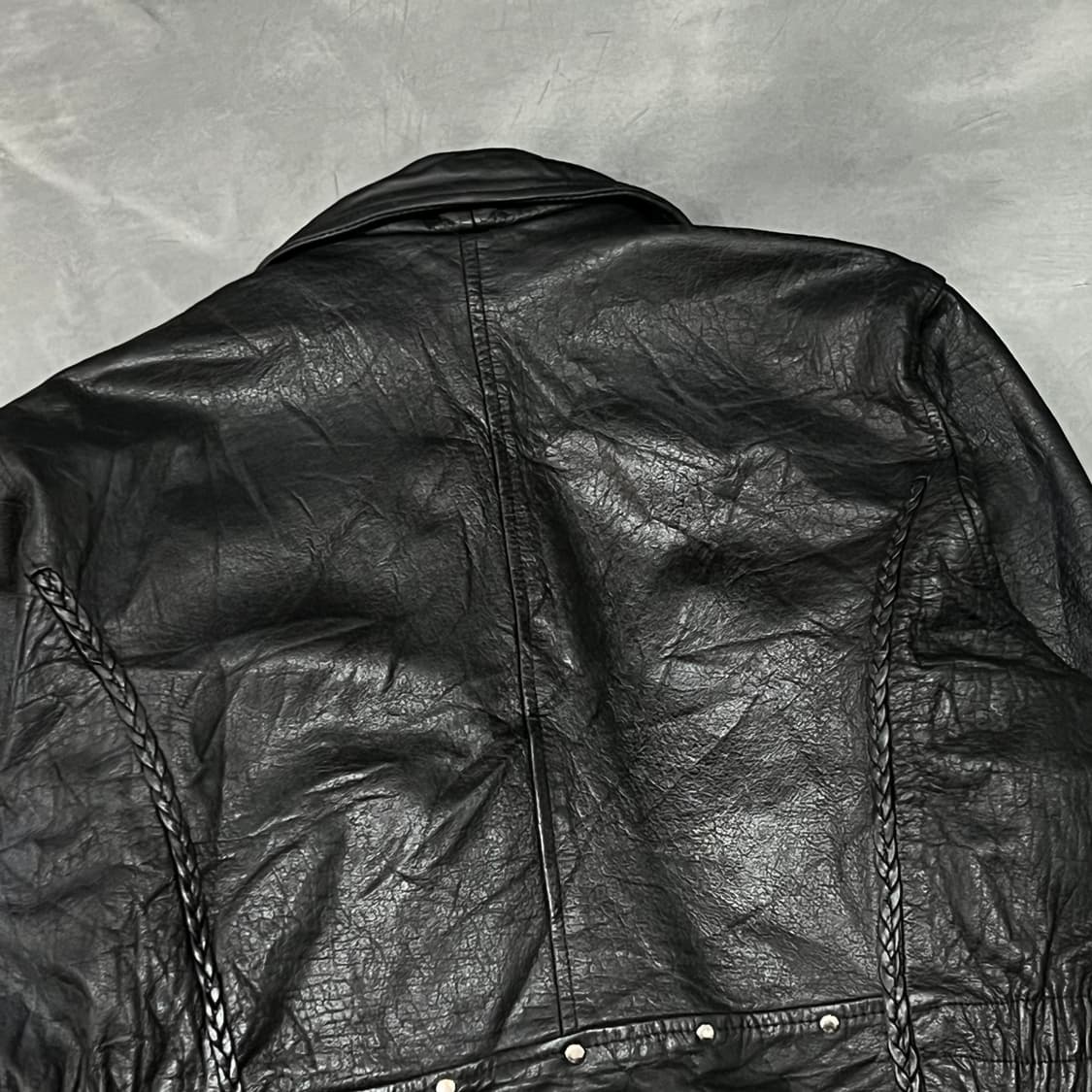  빈티지 리얼레더 라이더 자켓 y15406 상품이미지5