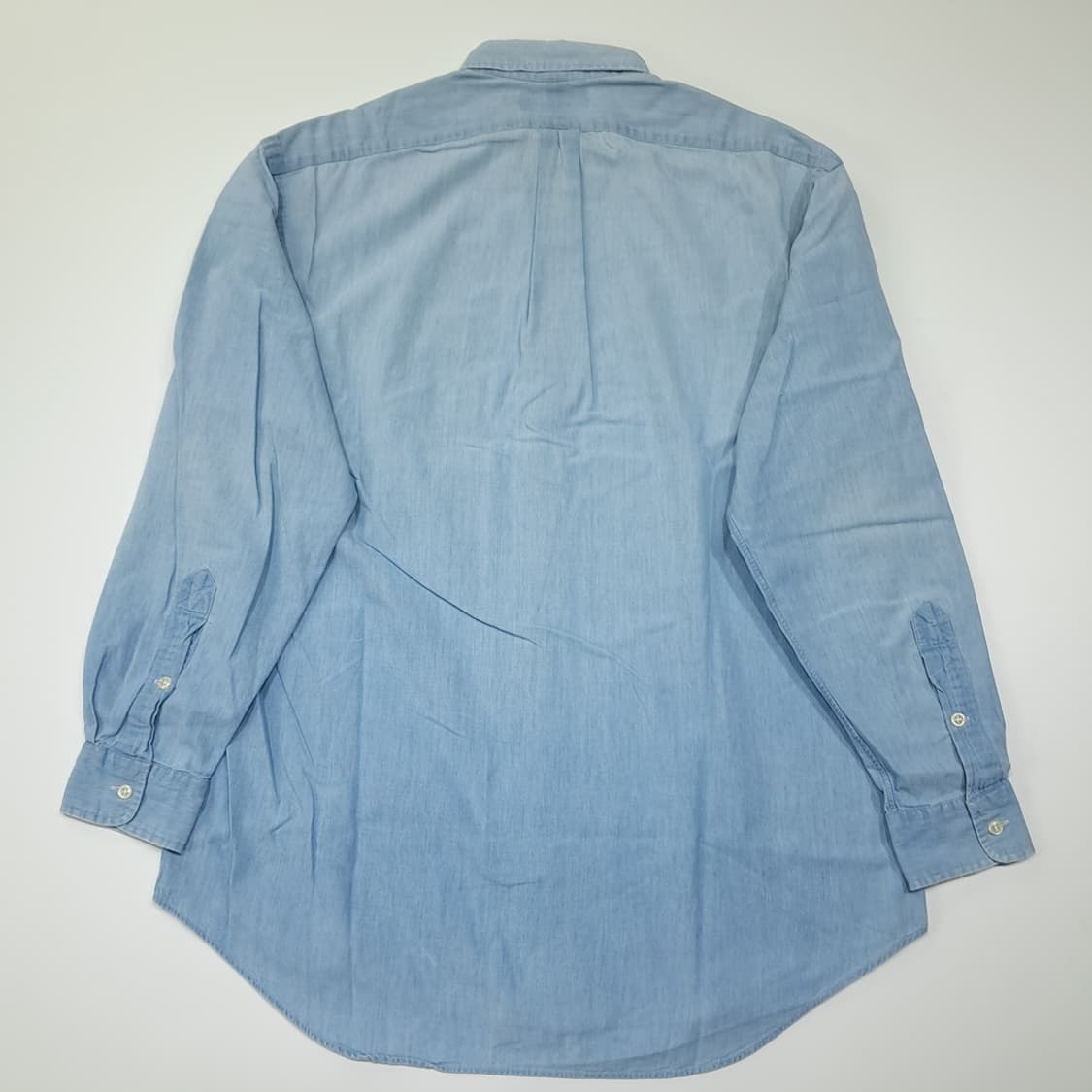 CL437 S 폴로 90s 코튼 라이트블루 샴브레이 데님 빅셔츠 남방 상품이미지7