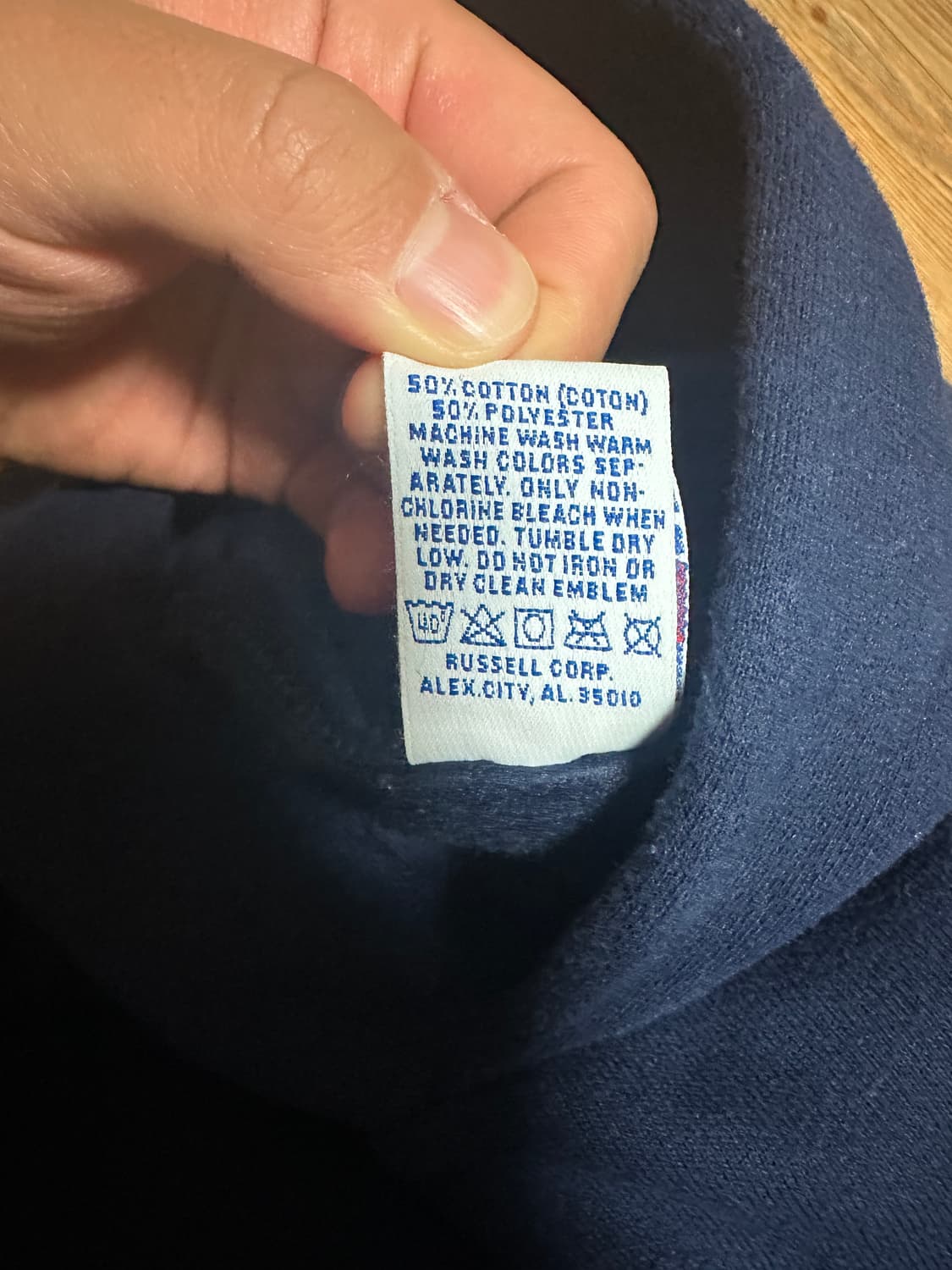 90s 러셀 애슬레틱 후디 네이비 미제🇺🇸 상품이미지3