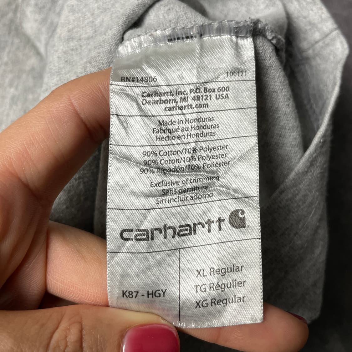 CARHARTT 칼하트K87 그레이 포켓 반팔티셔츠 A01036 상품이미지10