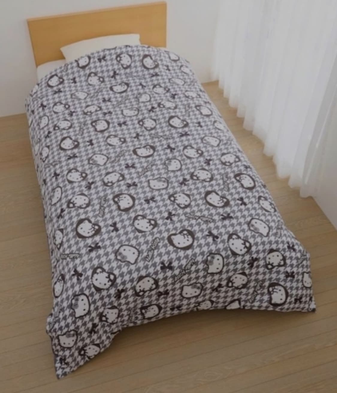 미개봉 헬로키티 산리오 걸리 모노톤 리본 이불 커버 침구 키티 방꾸 상품이미지1