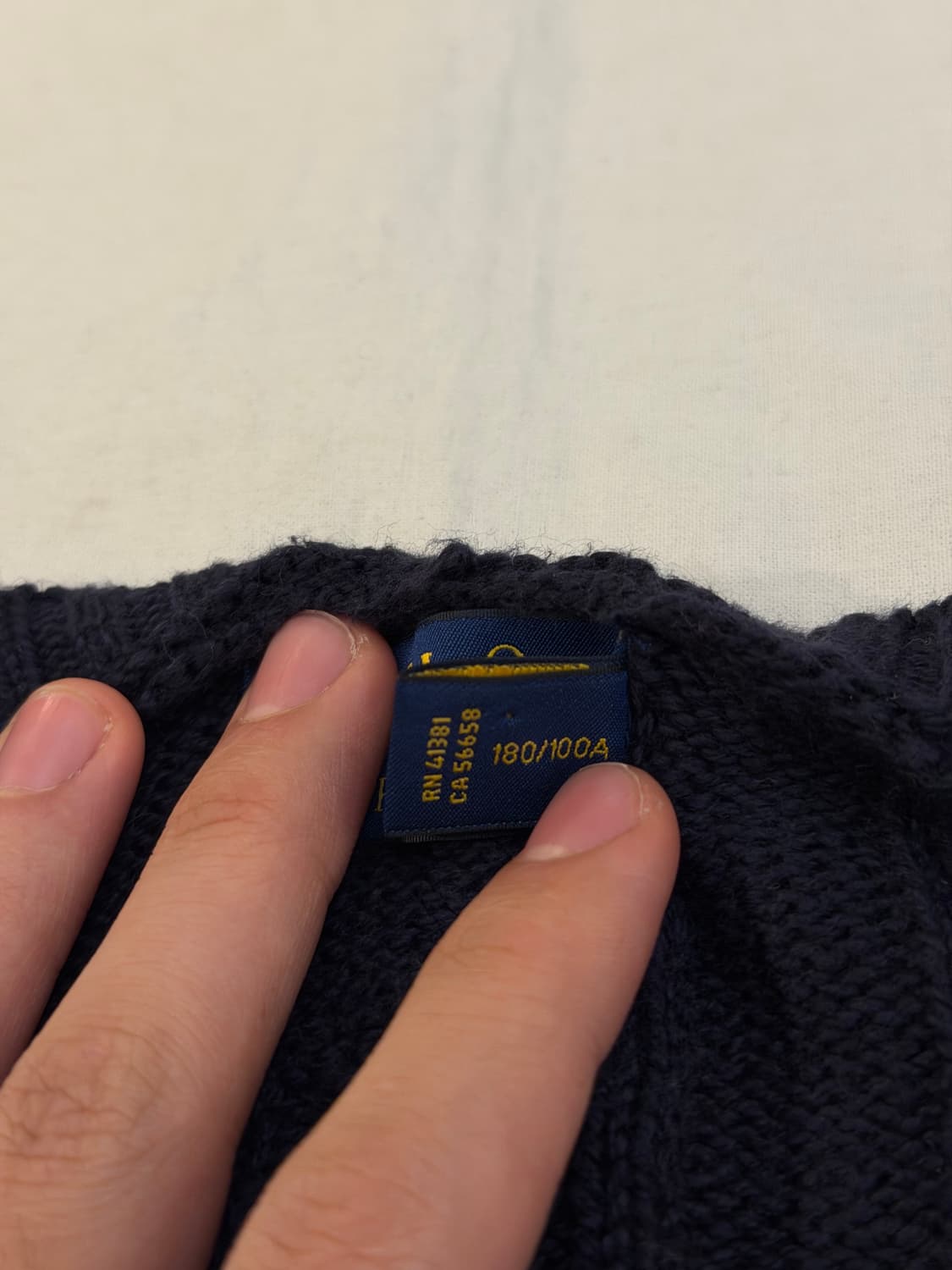 폴로 랄프로렌 꽈배기 케이블 니트 네이비 상품이미지4