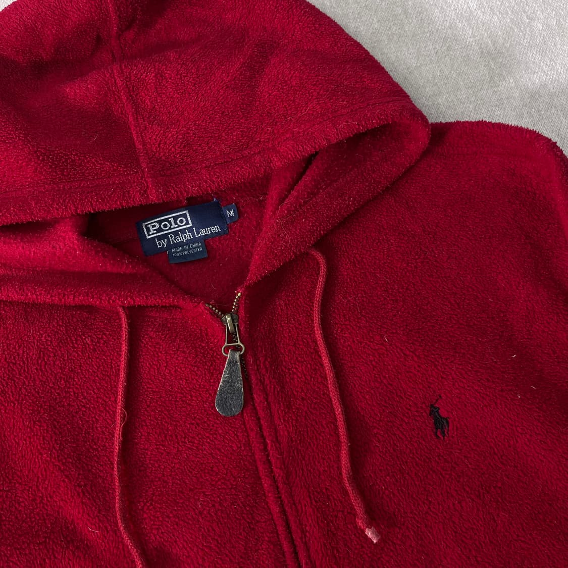 100 폴로랄프로렌 스몰포니 레드 플리스 후드집업 상품이미지2