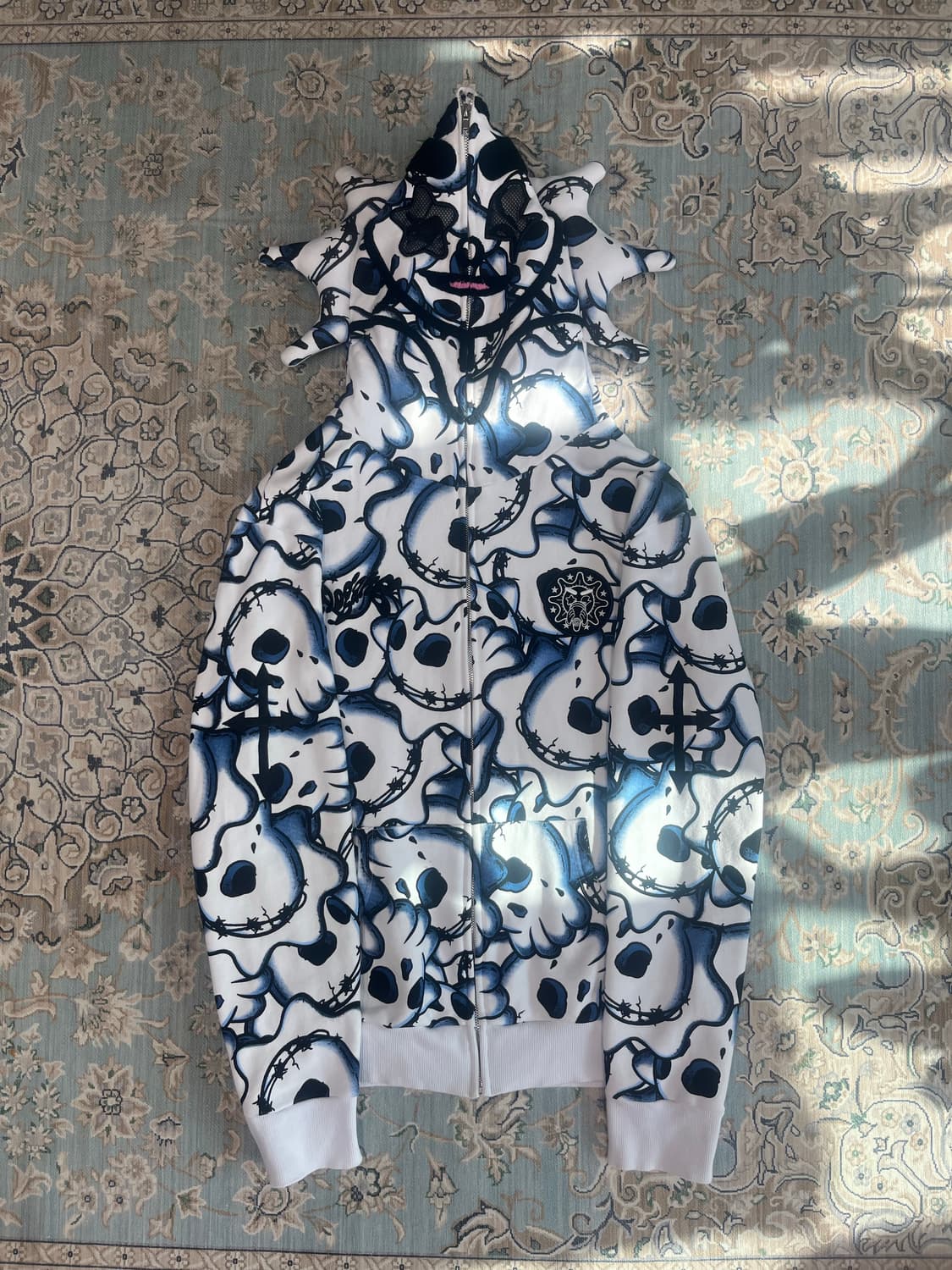 글로갱 후디 XL 정품 (glo skull zip hoodie blue) 상품이미지1