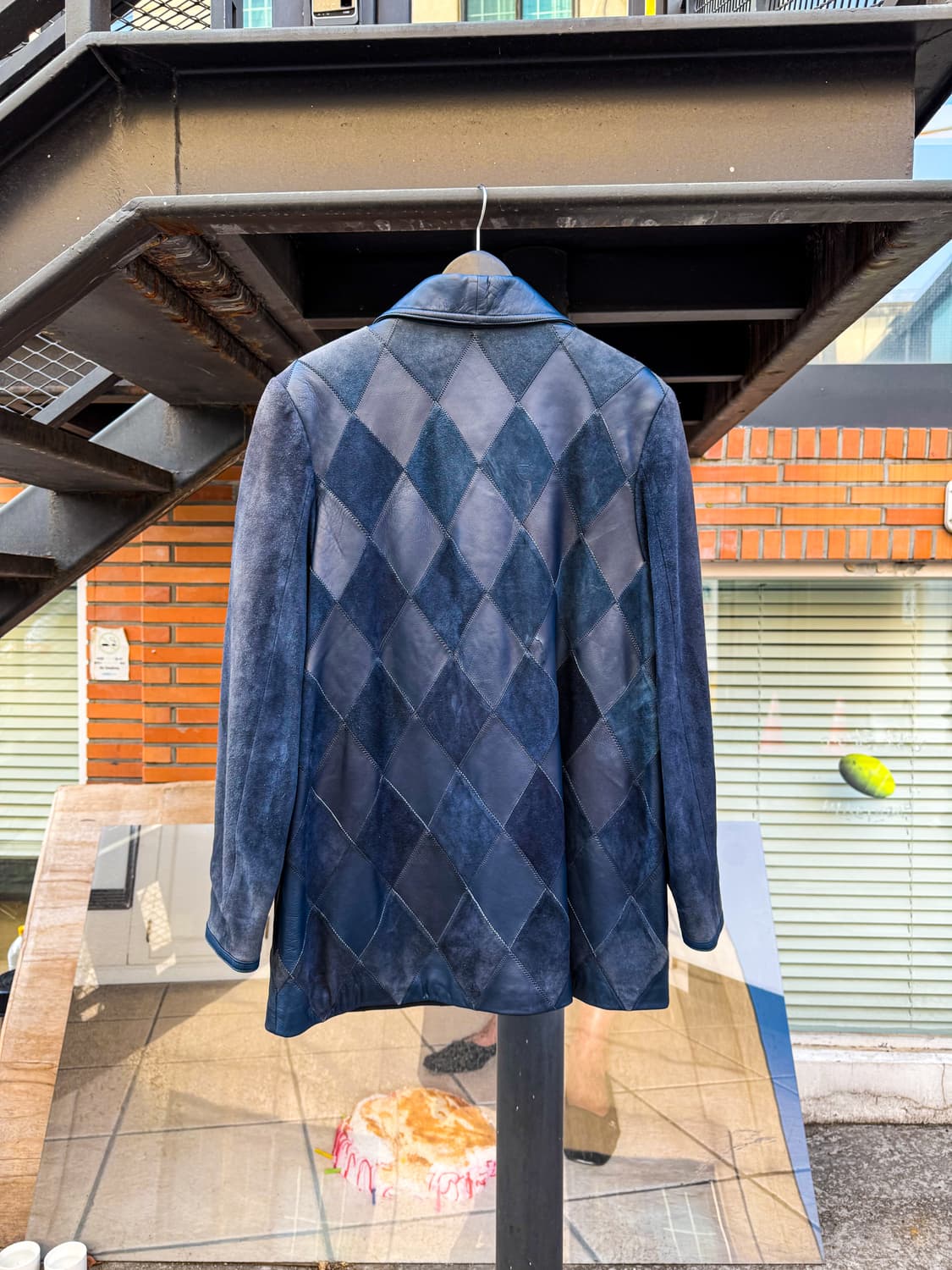 Diamond Patchwork Leather Jacket  상품이미지6
