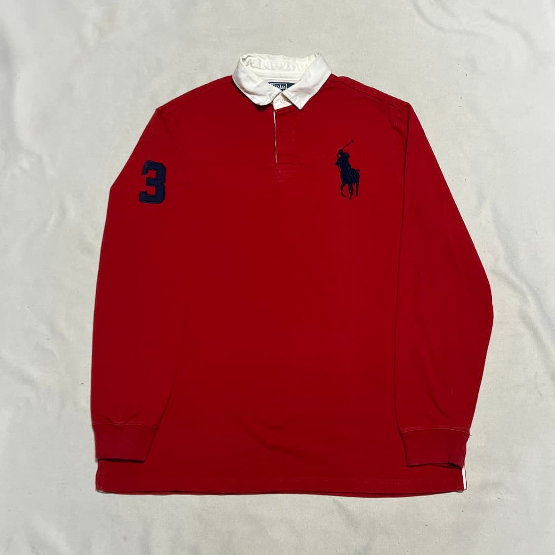 L 폴로랄프로렌 빅포니 레드 럭비 티셔츠 상품이미지2