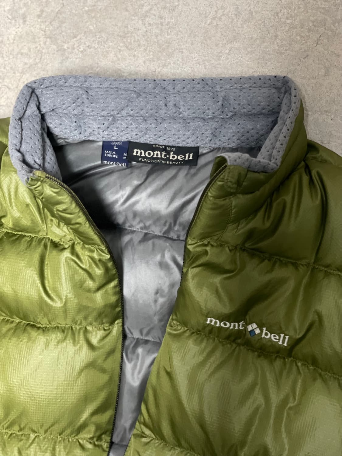빈티지 몽벨 라이트 알파인 구스 다운 패딩 자켓 올리브 그린 상품이미지3