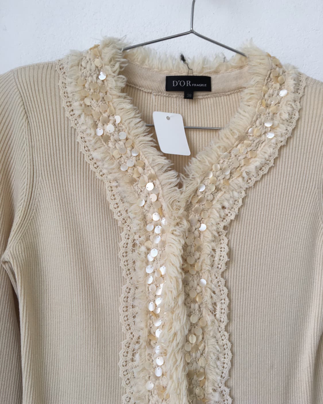 Beads fringe knit cardigan 상품이미지5