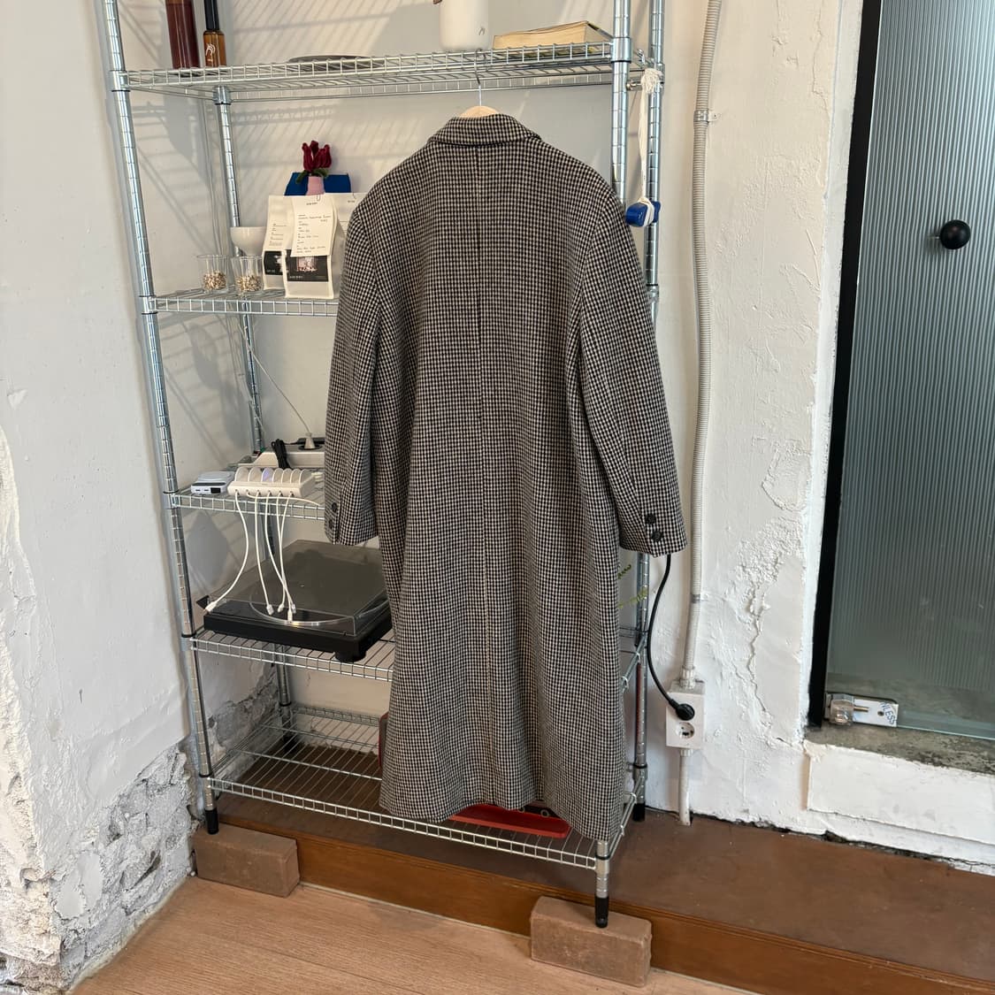 KETTY 클래식 하운드투스 체크 패턴 울 코트 상품이미지4