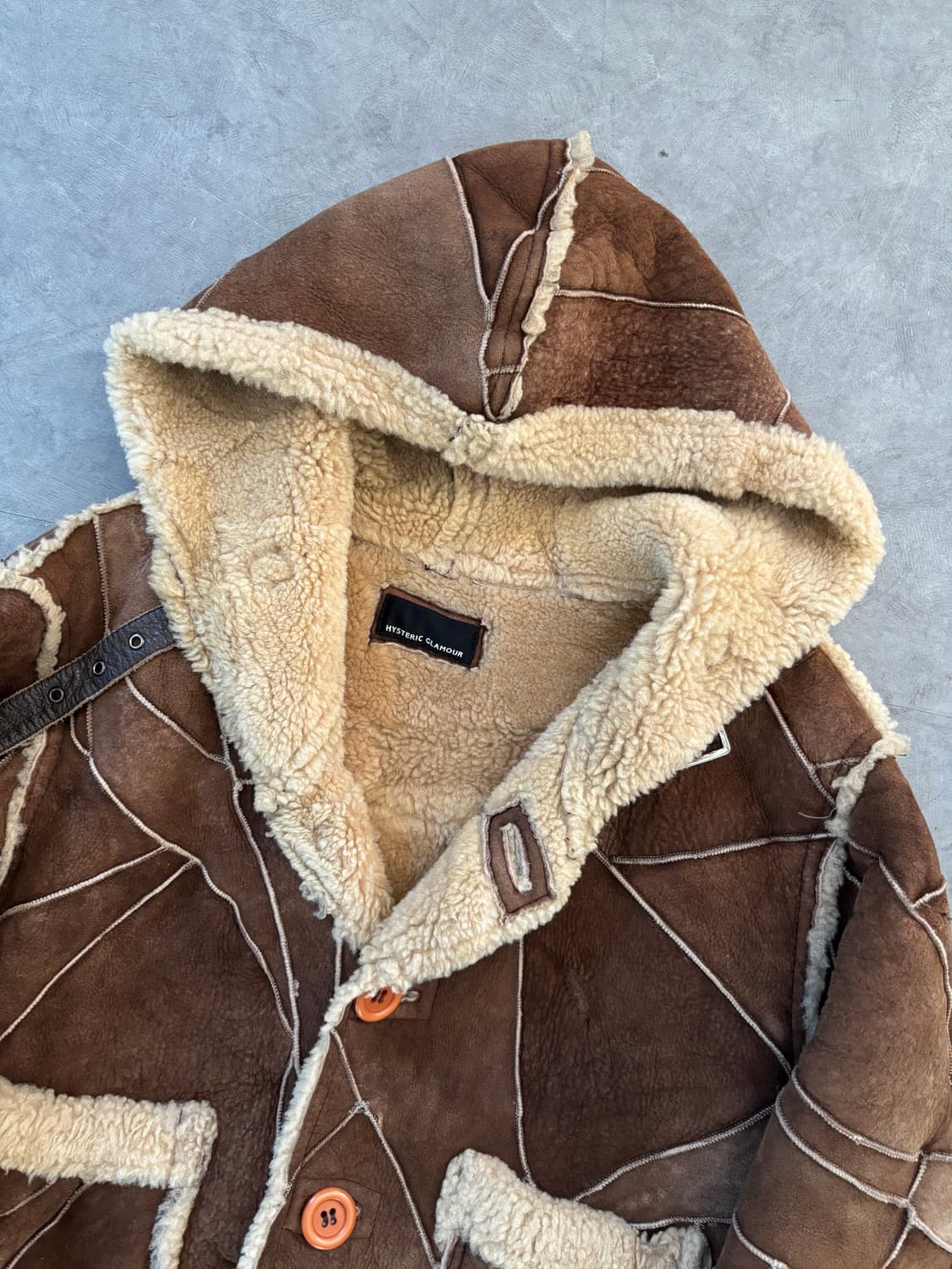 Hysteric Glamour 히스테릭글래머 브라운 패치워크 무스탕 상품이미지5