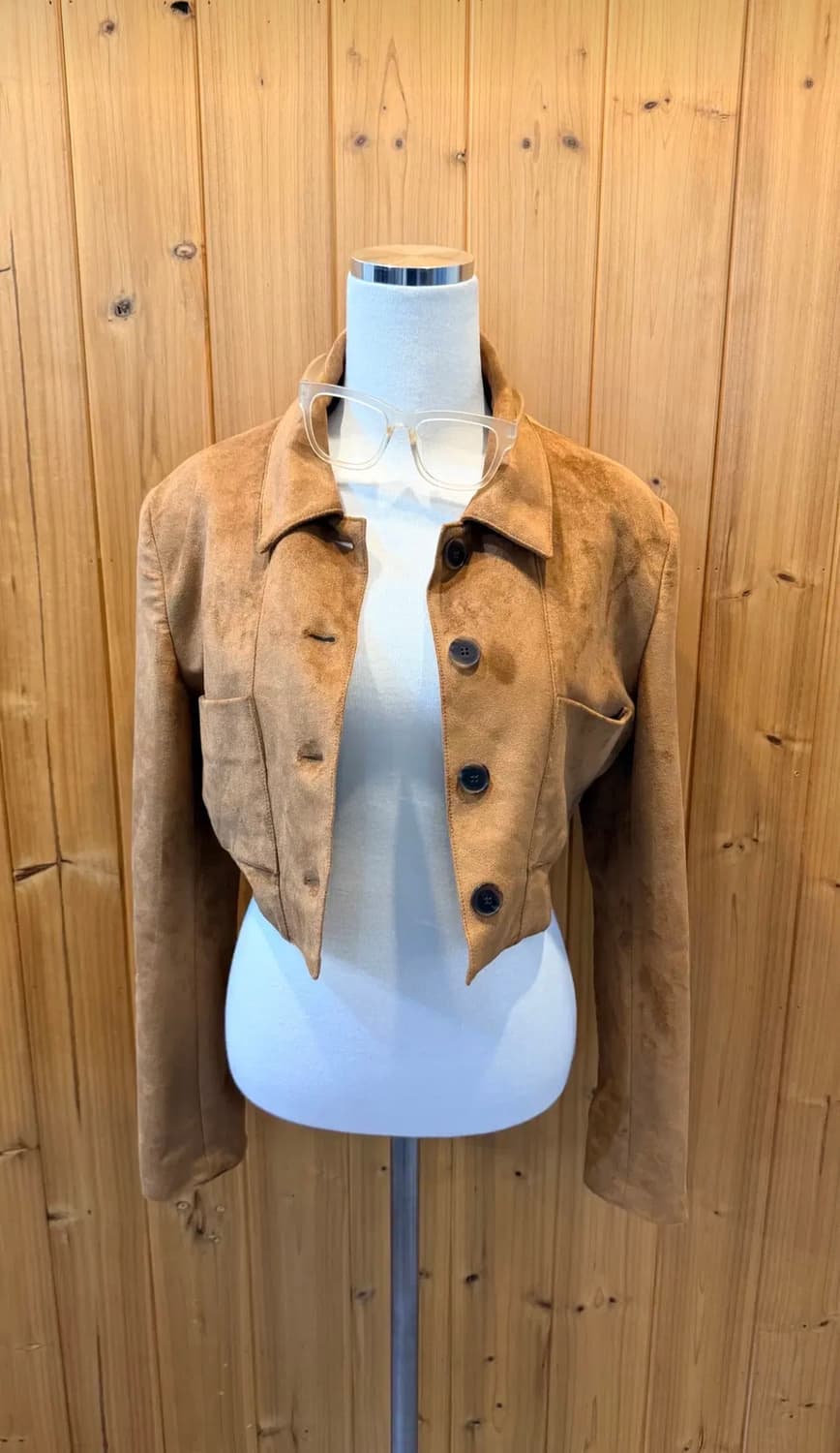 (여성) 브라운 스웨이드 크롭 자켓 상품이미지1