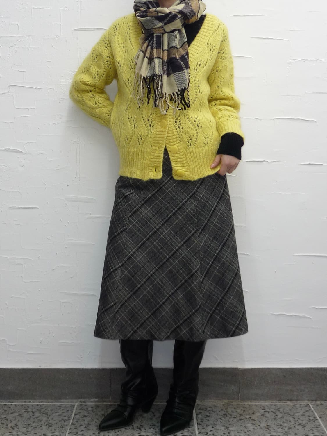 Yellow knitted cardigan 상품이미지4