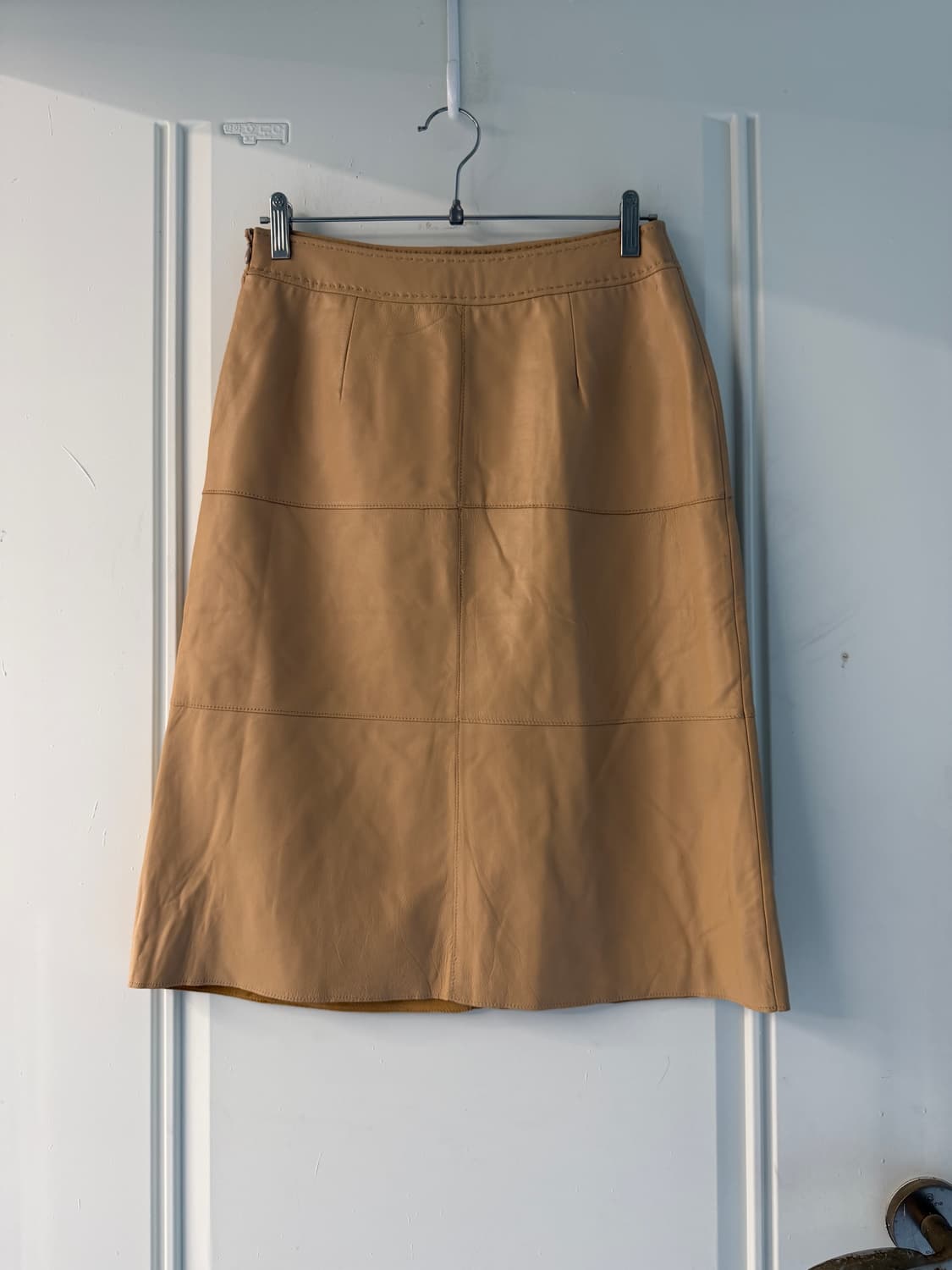 일본빈티지 베이지 양가죽 롱스커트 상품이미지5