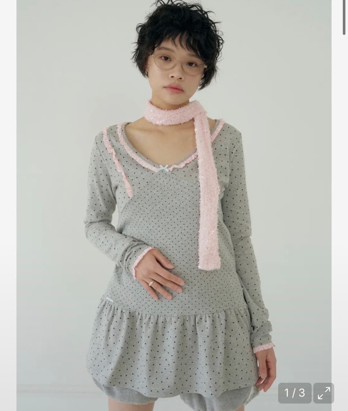 샤키리  스태리 레이스 셔링 드레스 (메란지) 상품이미지1