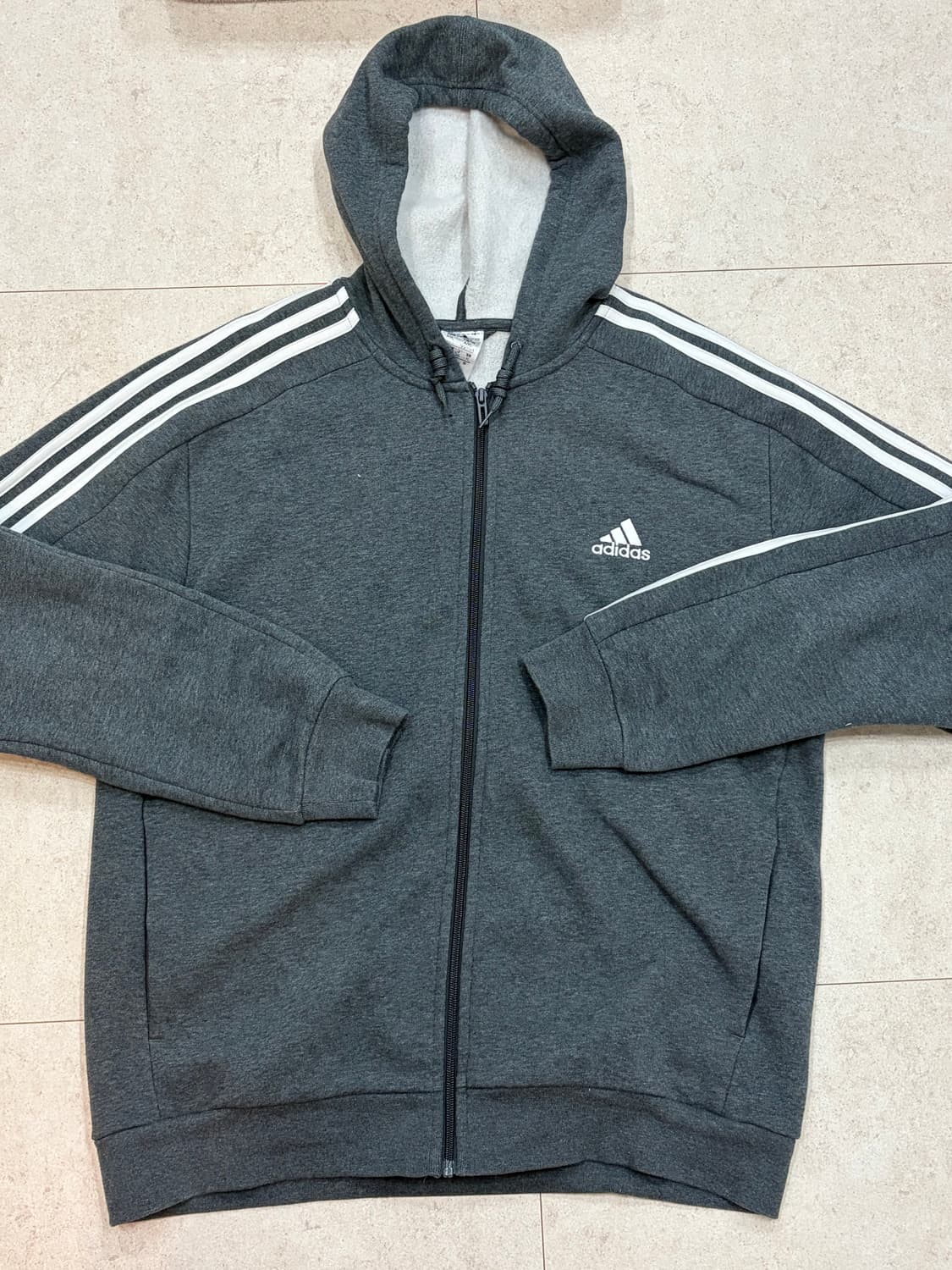 아디다스 차콜 기모 후드집업 상품이미지2