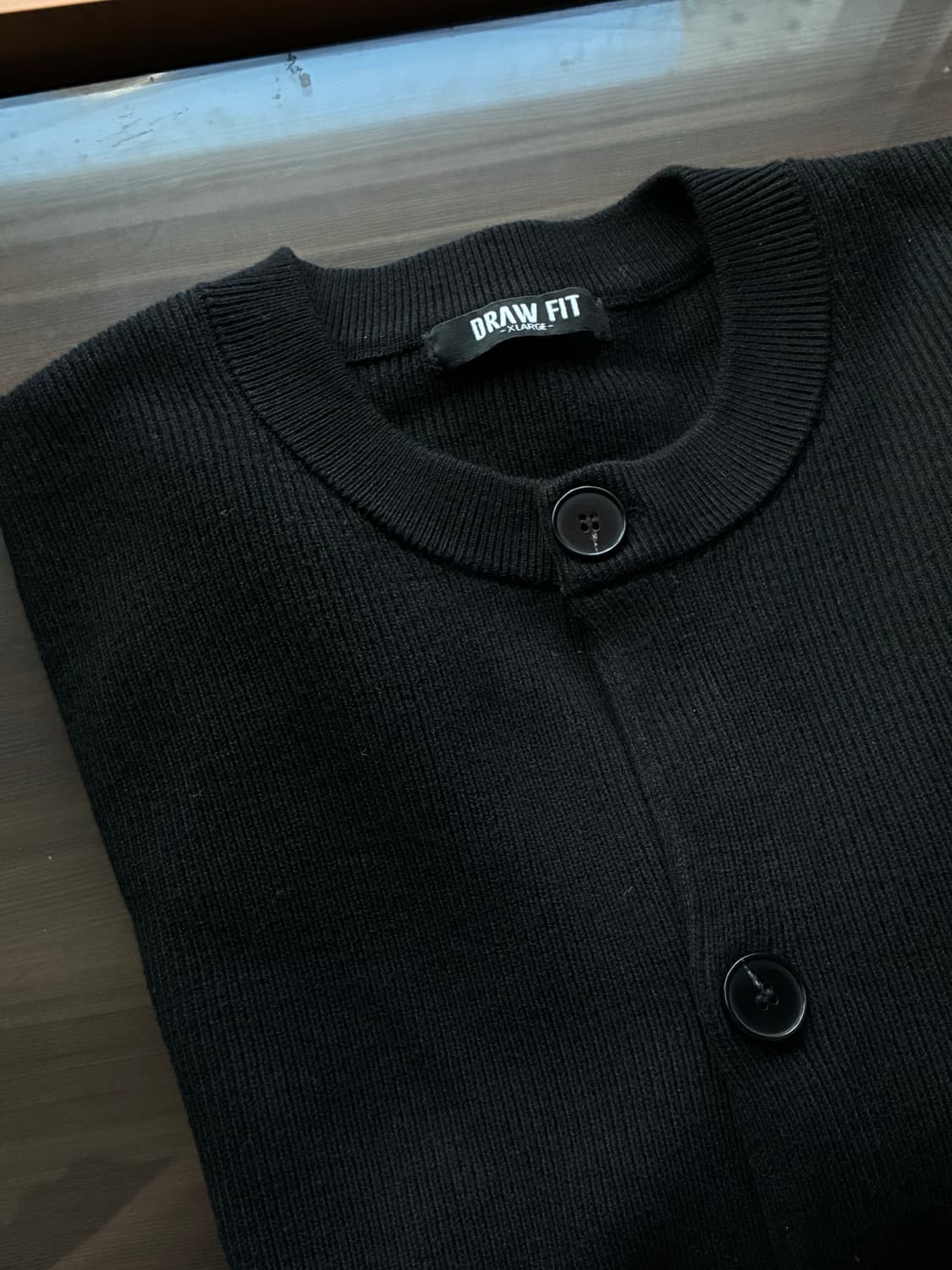 (XL) 드로우핏 오버사이즈 울 라운드 가디건 [BLACK] 판매 상품이미지8