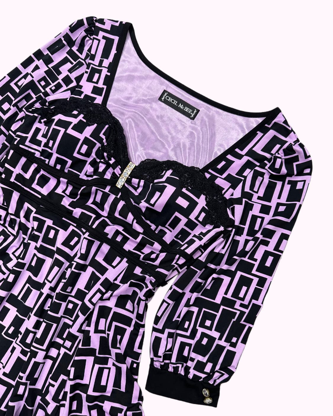gal cubic violet pattern dress 상품이미지2