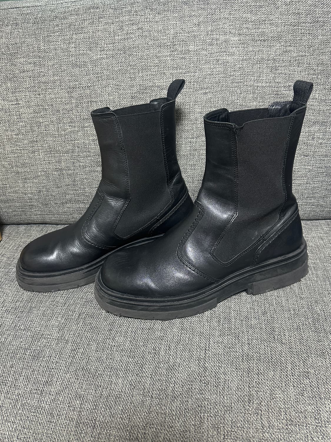 (44) 자라 트랙솔 레더 첼시 부츠 상품이미지6