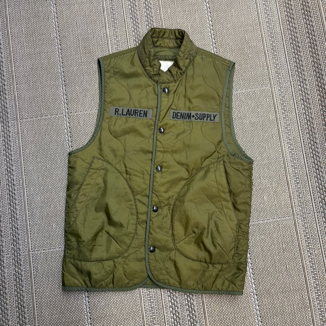 데님 앤 서플라이 랄프 로렌 성조기 & 인디안 퀼팅 밀리터리 베스트 상품이미지3