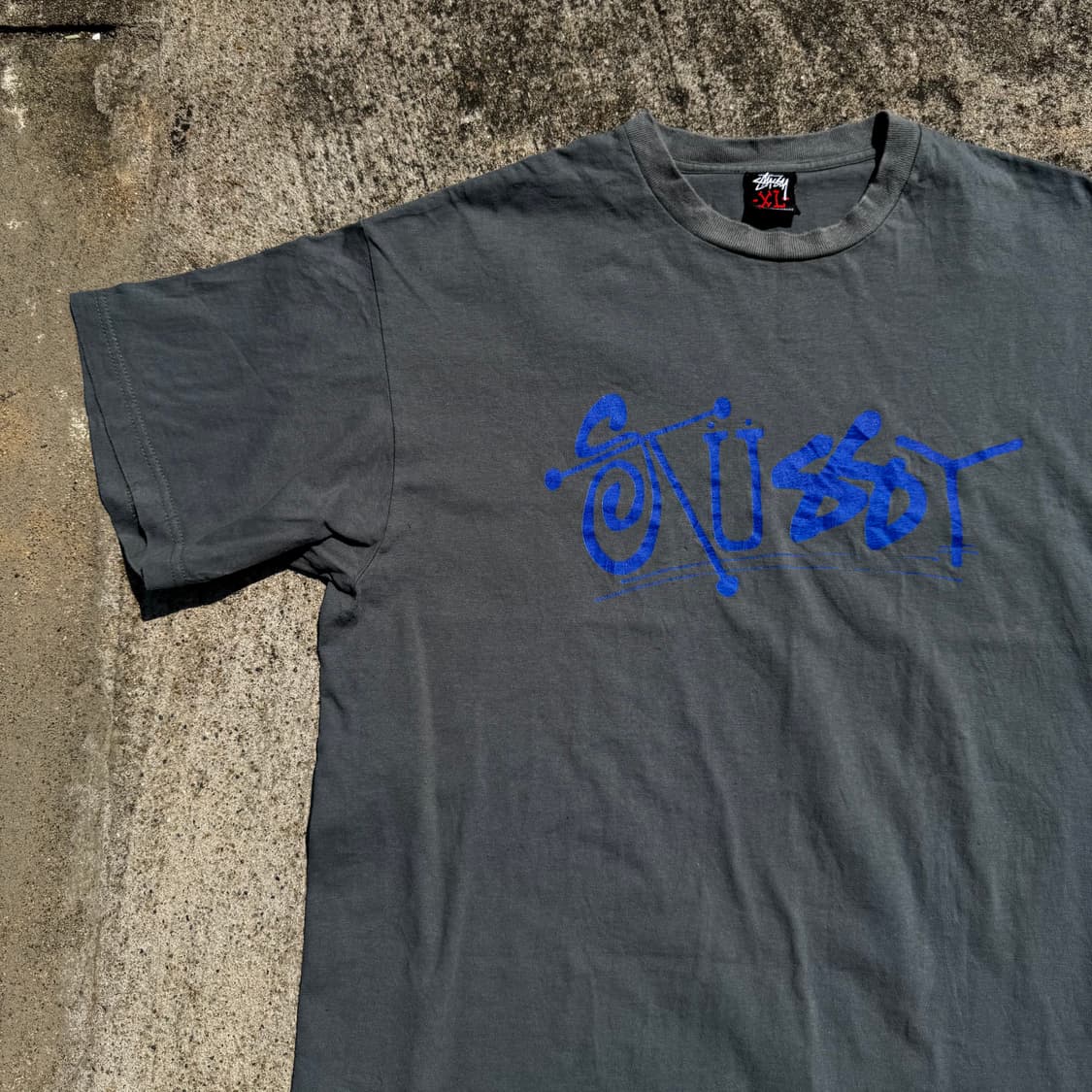 [XL] 00s Stussy 스투시 카키색 반팔티 상품이미지3