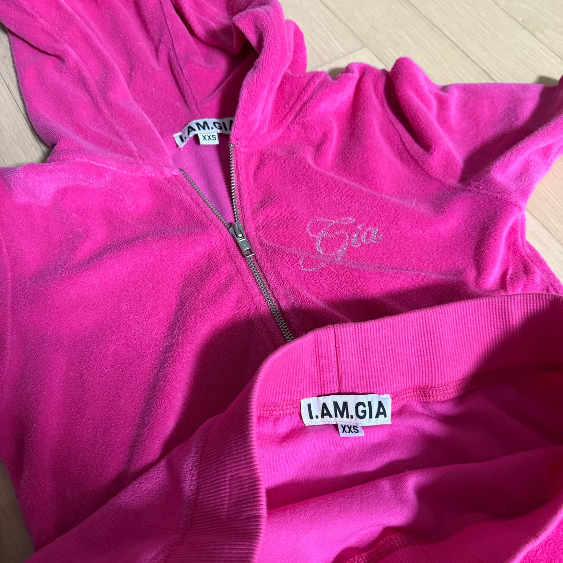 iamgia 아이엠지아 핑크 테리 셋업 xxs 상품이미지5