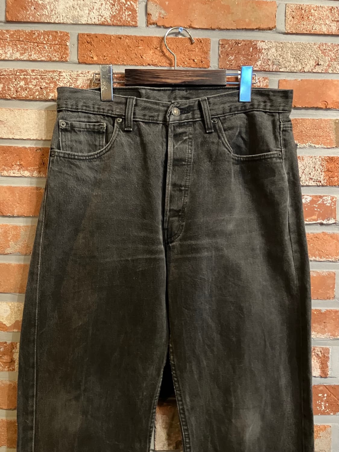 90s USA 빈티지 리바이스 501 0660 블랙진 흑청 데님 팬츠 상품이미지3