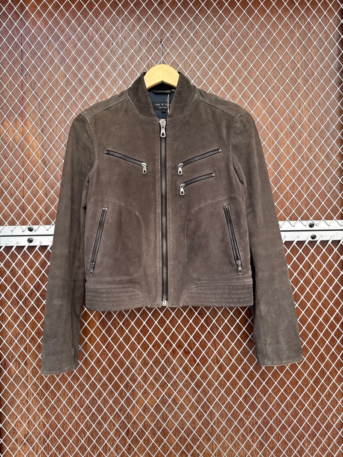 rag&bone 래그앤본 양가죽 지퍼 디테일 스웨이드 바이커 자켓 2 상품이미지1