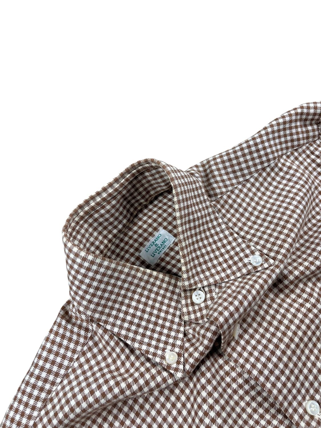 Vintage (maede in Italy) 브라운 체크 셔츠  상품이미지3