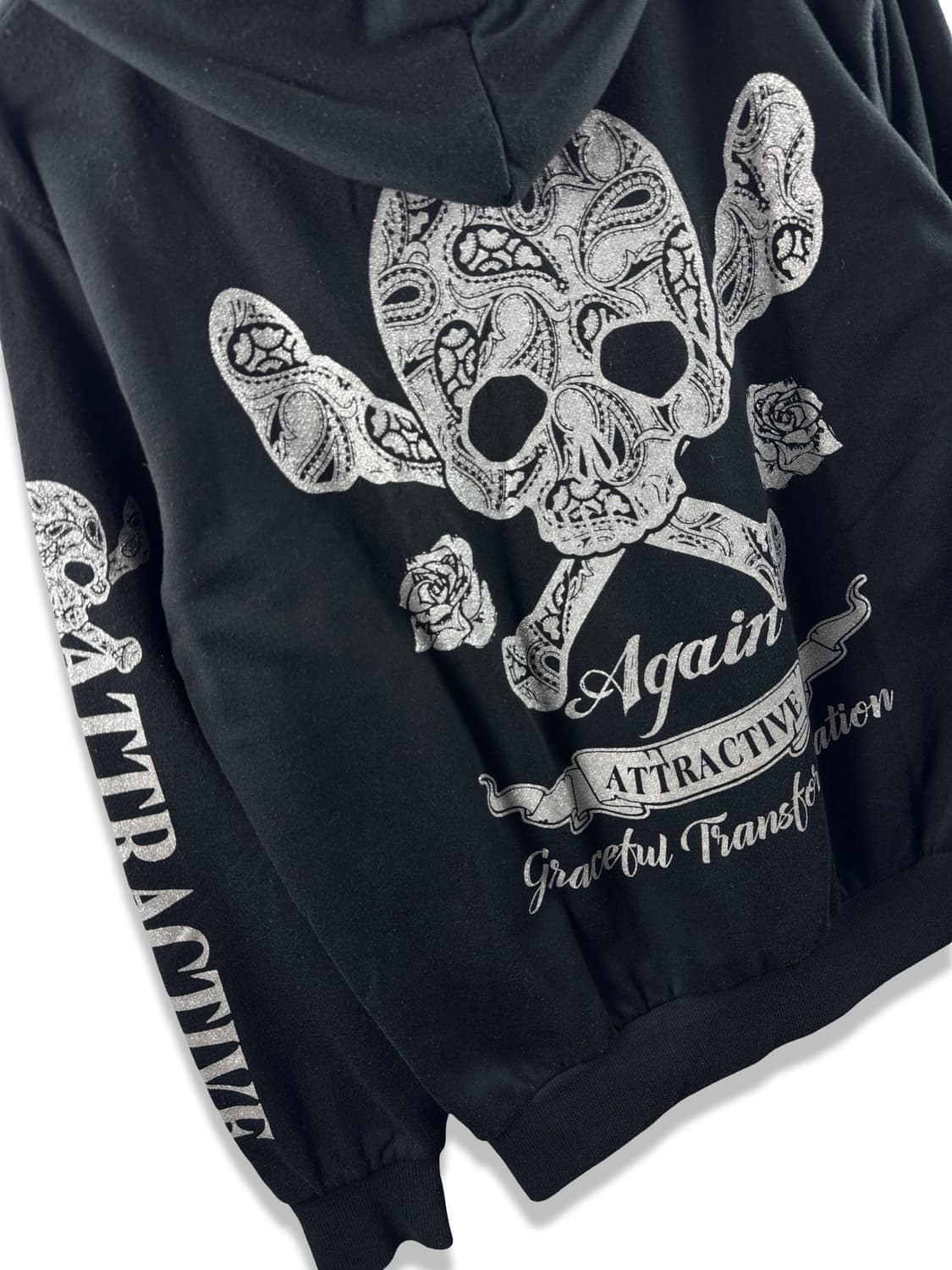 JPN 페이즐리 스컬 펑크 후드티2182 상품이미지3