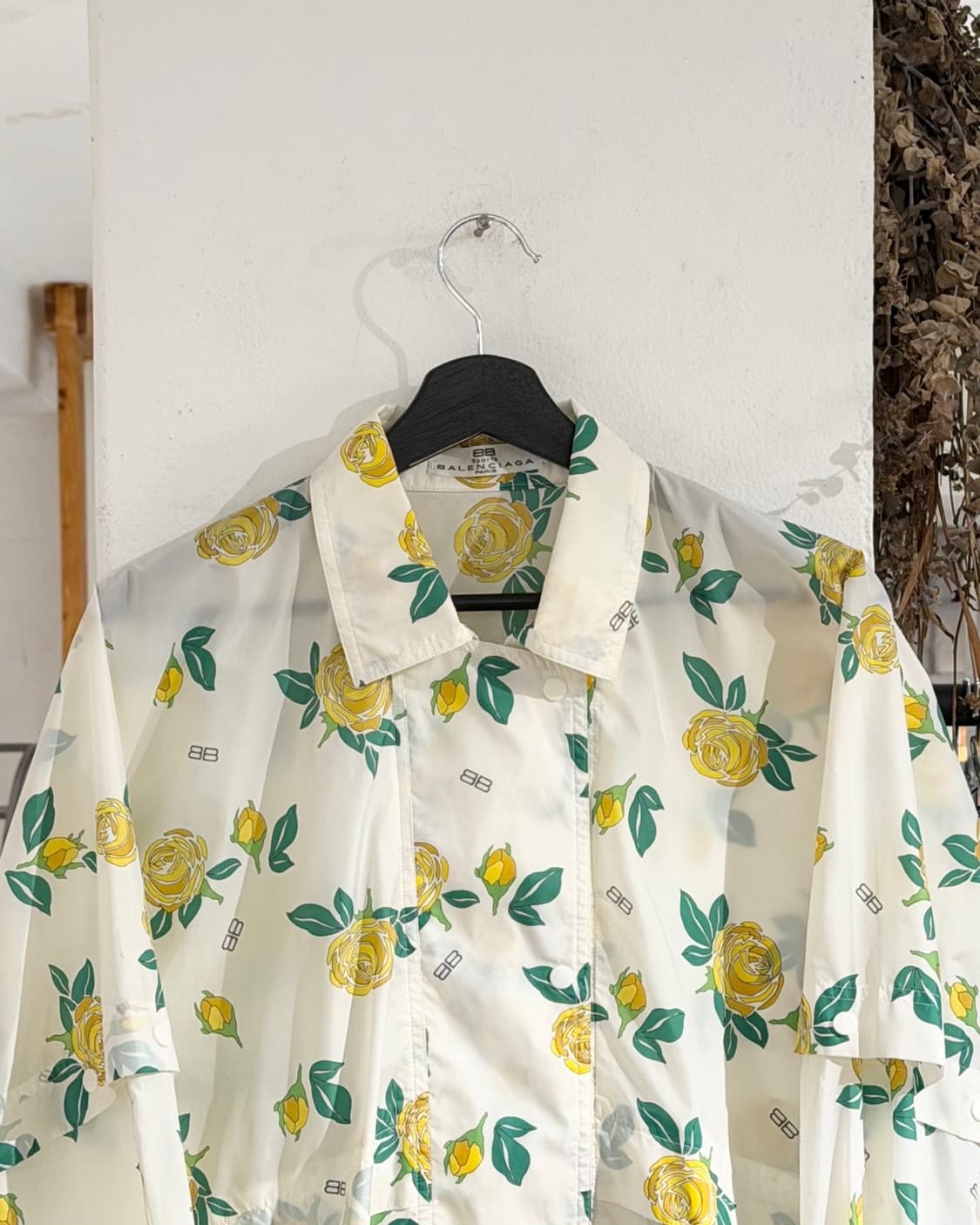 발렌시아가 스포츠 화이트 BB로고 옐로우 로즈 프린팅 셋업 상품이미지3