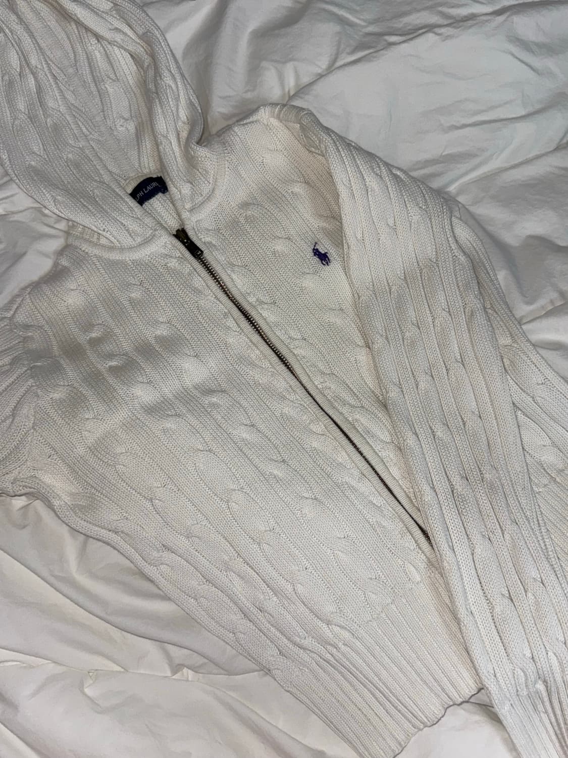 폴로 아이보리 니트집업 정품 상품이미지1