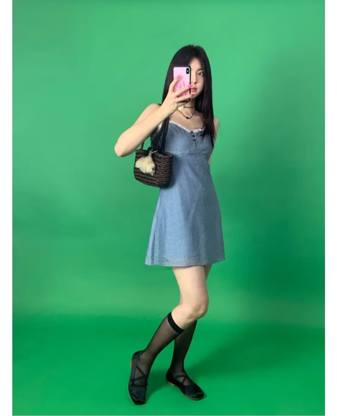 루루서울 미도 카페 원피스 블루 S 상품이미지2